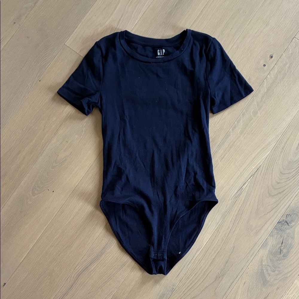 GAP Navy Short Sleeve Bodysuit